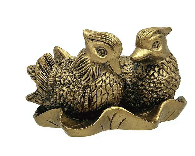 Betterdecor Feng Shui Chinese Mandarin Yuan Yang Love Birds Statue Figurine Home Office Decor for Romance and Love - Image 1